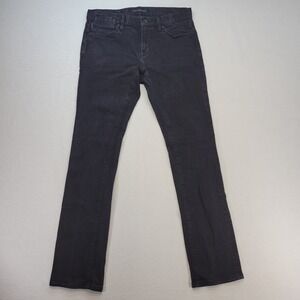 John Varvatos Jeans Mens 31x32 Black Bowery Slim Straight Button Fly USA Denim